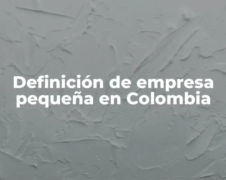 Definición de empresa pequeña en Colombia
