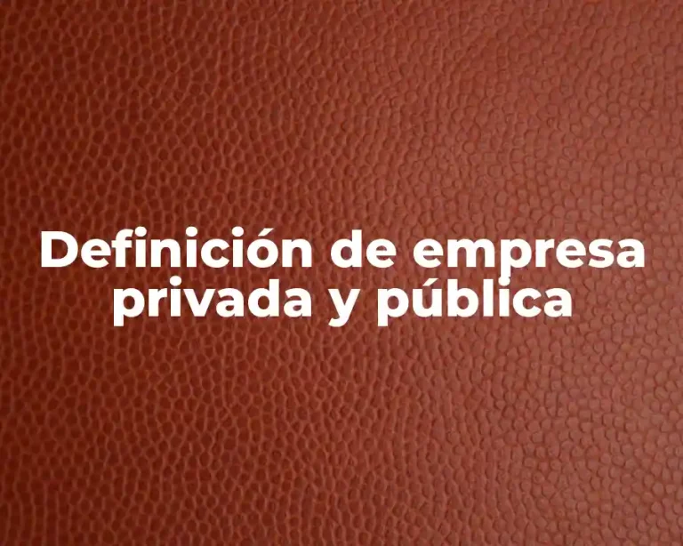 Definición de empresa privada y pública
