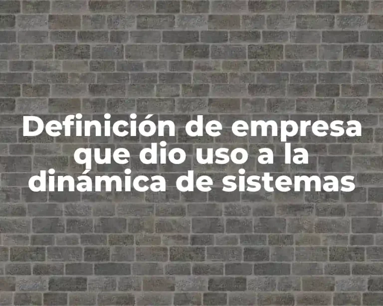 Definición de empresa que dio uso a la dinámica de sistemas