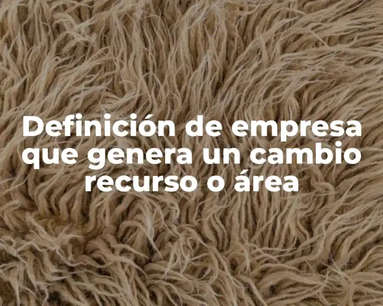 Definición de empresa que genera un cambio recurso o área