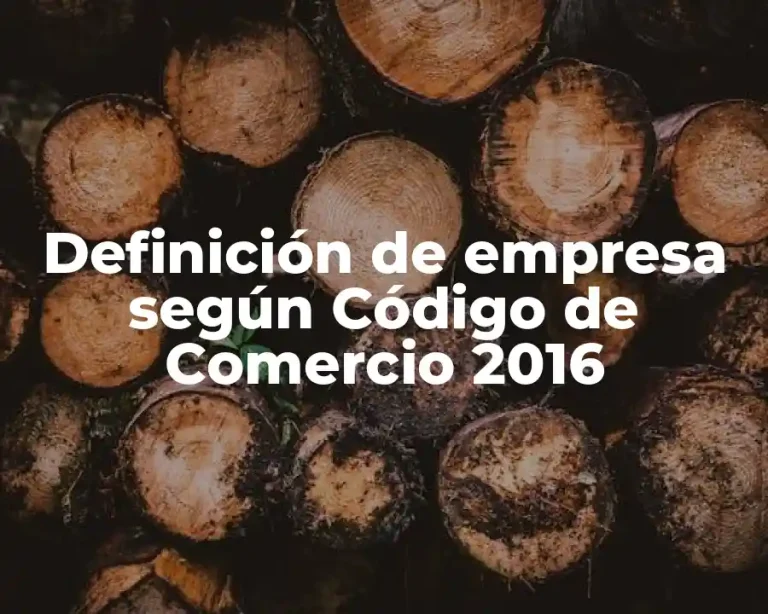 Definición de empresa según Código de Comercio 2016