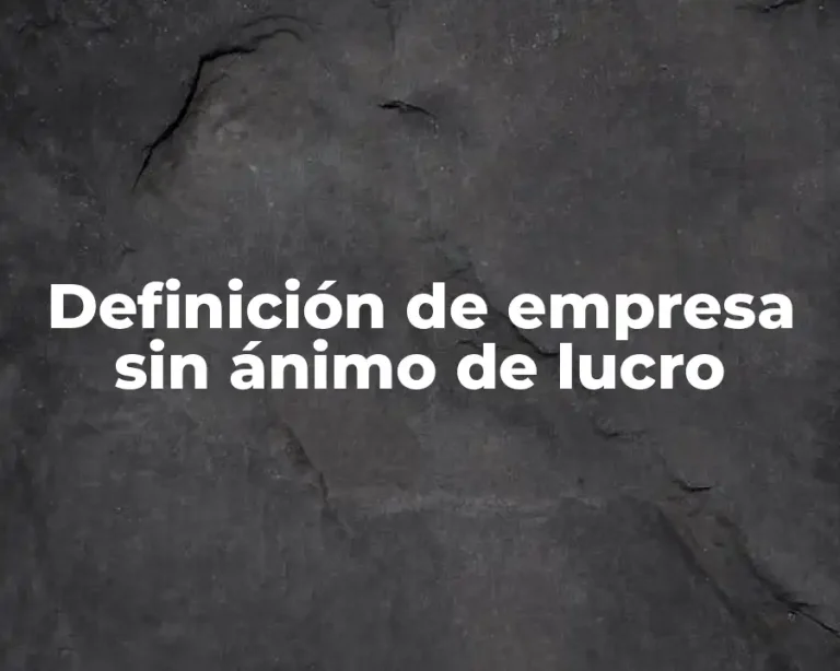 Definición de empresa sin ánimo de lucro