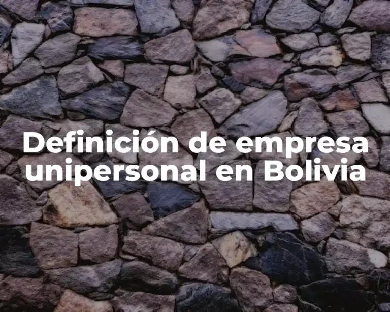 Definición de empresa unipersonal en Bolivia