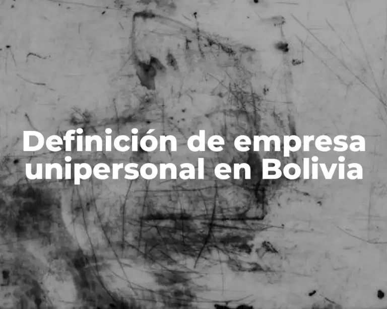 Definición de empresa unipersonal en Bolivia