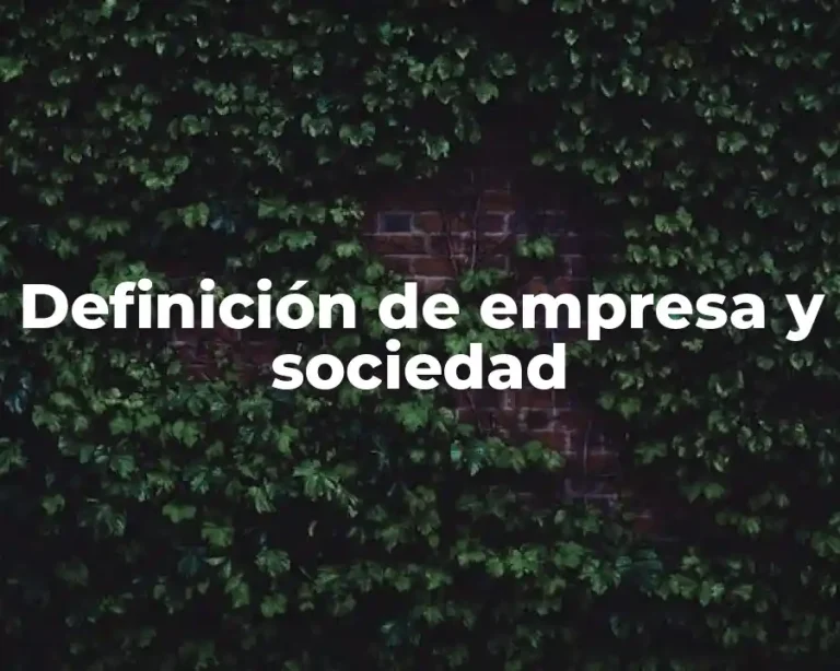 Definición de empresa y sociedad