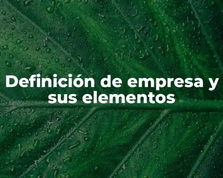 Definición de empresa y sus elementos