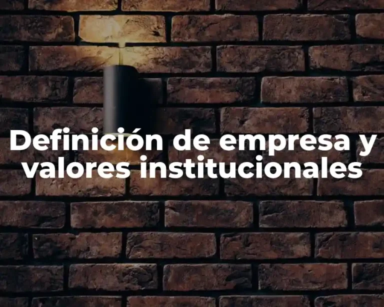 Definición de empresa y valores institucionales
