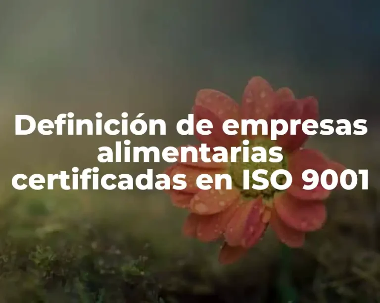 Definición de empresas alimentarias certificadas en ISO 9001