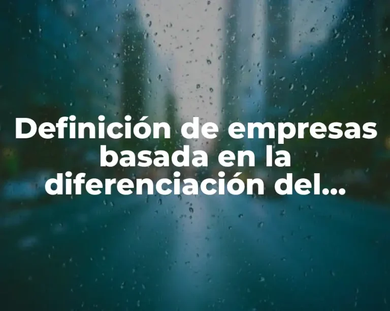 Definición de empresas basada en la diferenciación del producto