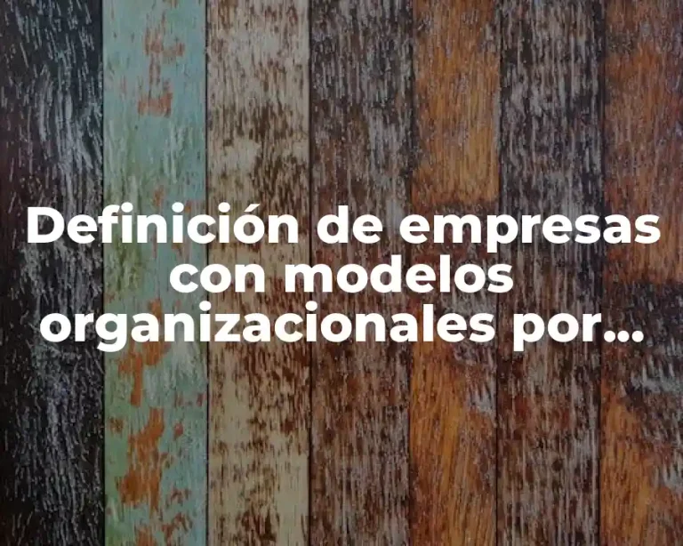 Definición de empresas con modelos organizacionales por área
