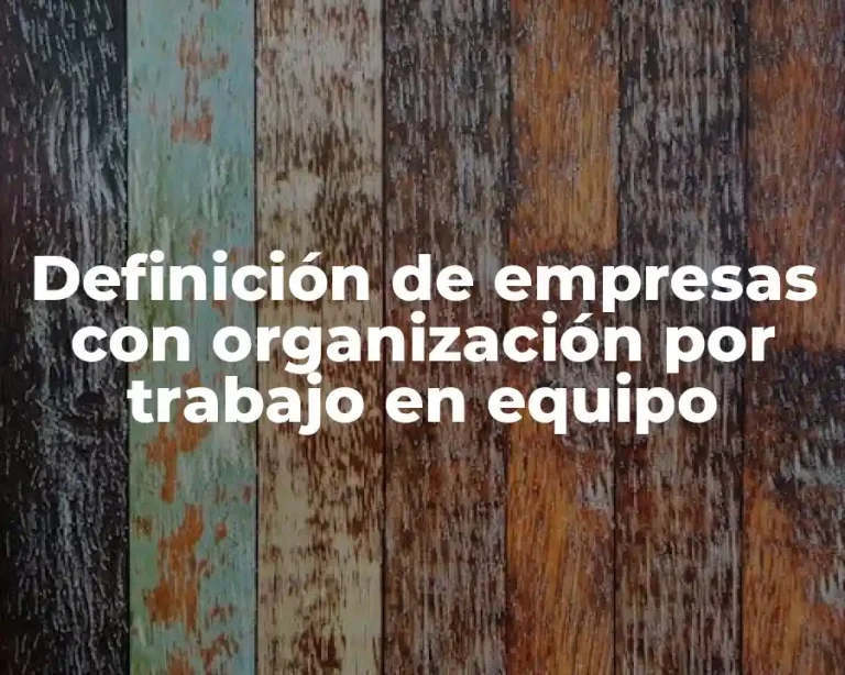 Definición de empresas con organización por trabajo en equipo