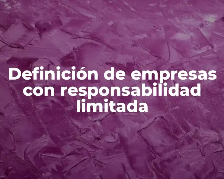 Definición de empresas con responsabilidad limitada