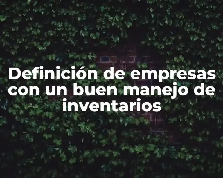 Definición de empresas con un buen manejo de inventarios