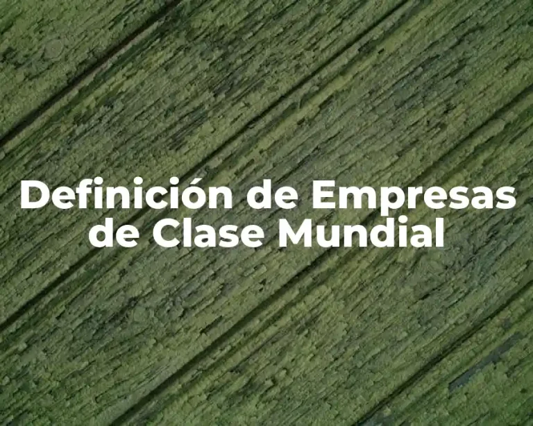 Definición de Empresas de Clase Mundial