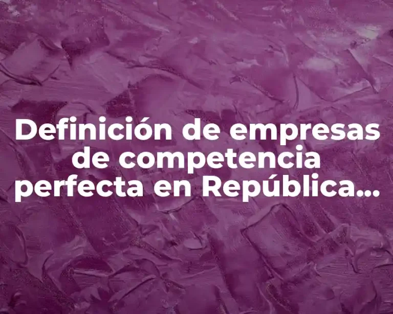 Definición de empresas de competencia perfecta en República Dominicana