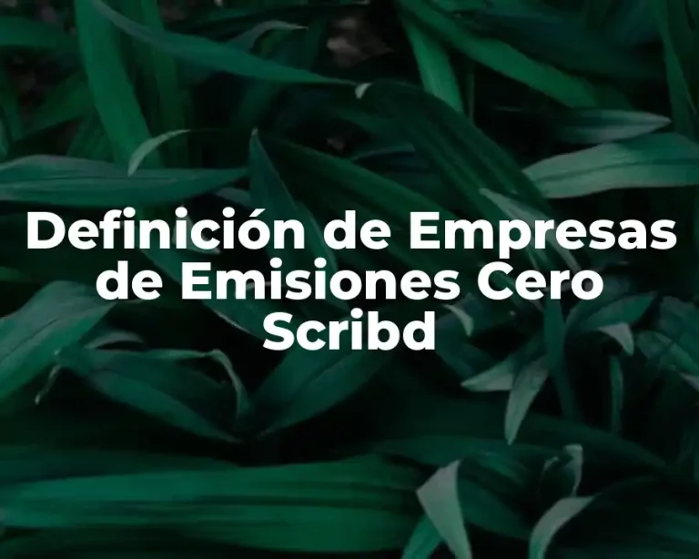 Definición de Empresas de Emisiones Cero Scribd