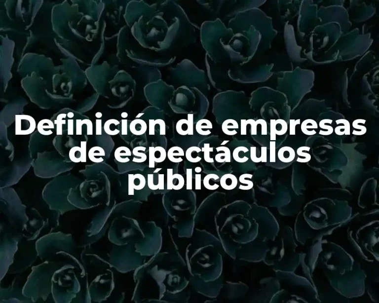 Definición de empresas de espectáculos públicos