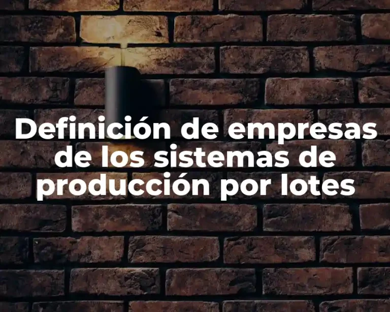 Definición de empresas de los sistemas de producción por lotes