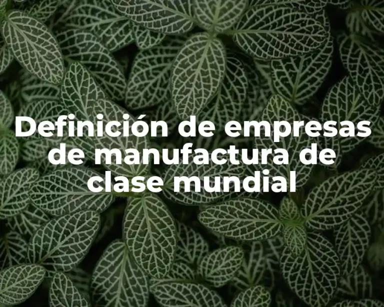 Definición de empresas de manufactura de clase mundial