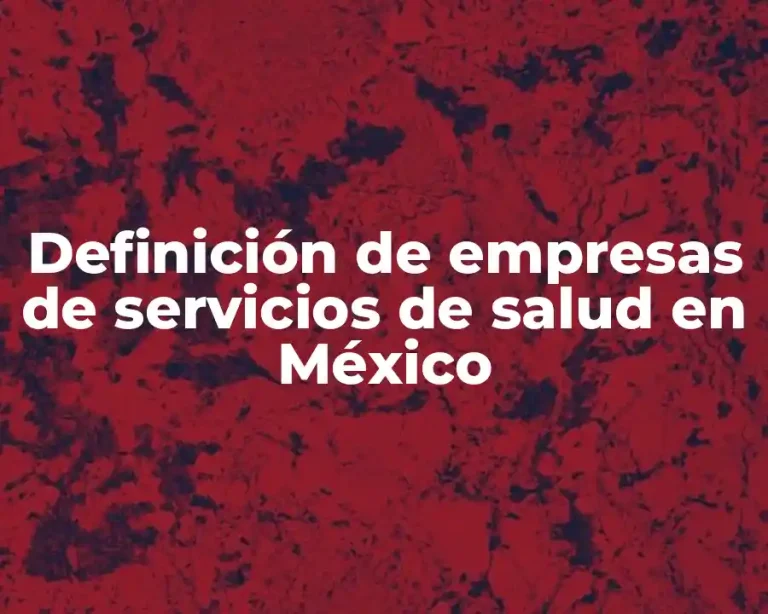Definición de empresas de servicios de salud en México