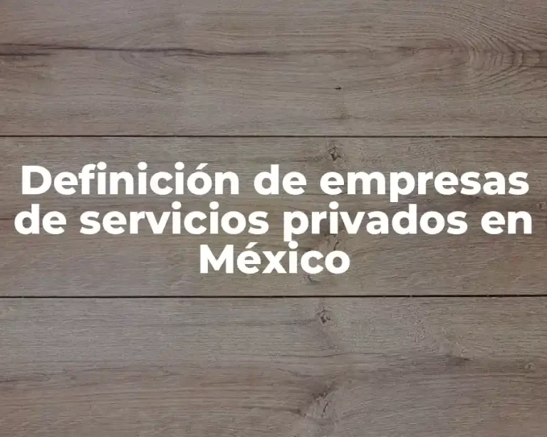 Definición de empresas de servicios privados en México