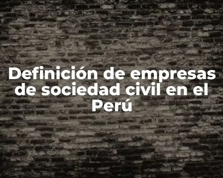 Definición de empresas de sociedad civil en el Perú