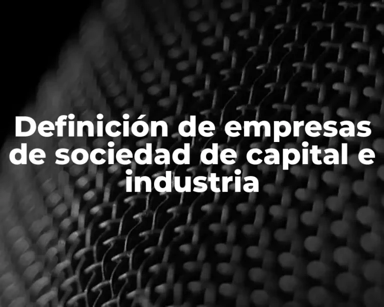 Definición de empresas de sociedad de capital e industria