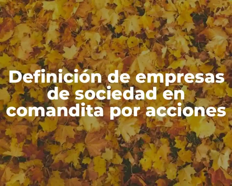 Definición de empresas de sociedad en comandita por acciones