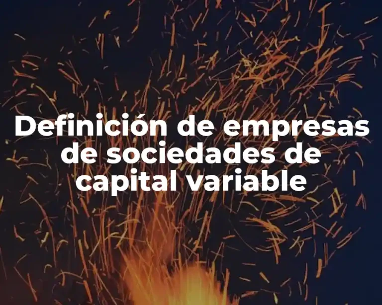 Definición de empresas de sociedades de capital variable