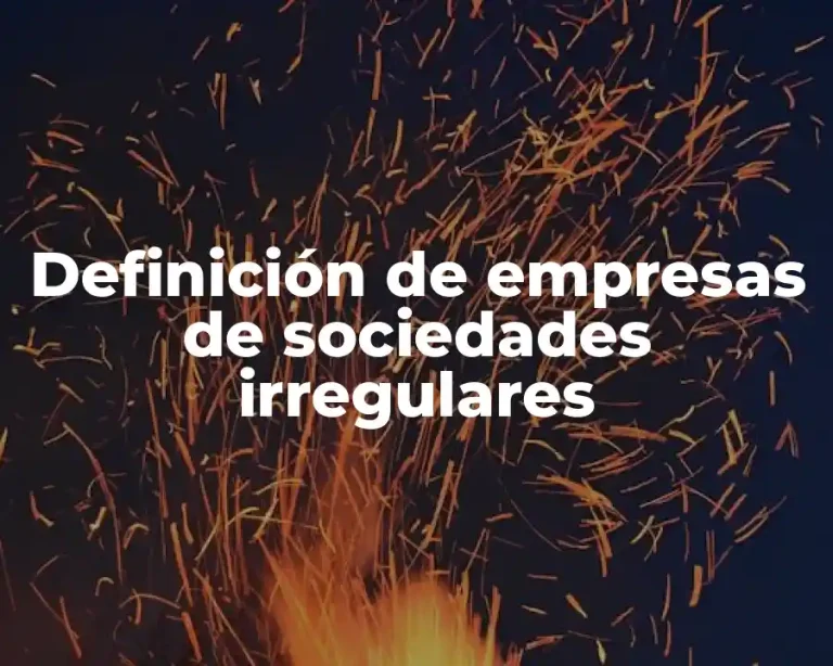 Definición de empresas de sociedades irregulares