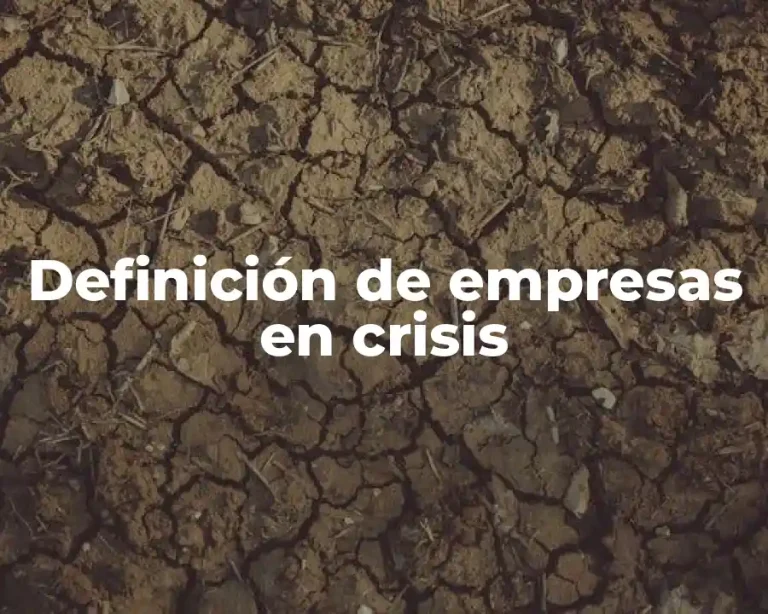 Definición de empresas en crisis