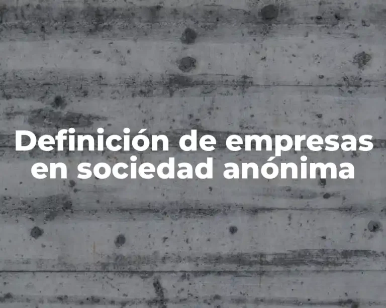 Definición de empresas en sociedad anónima