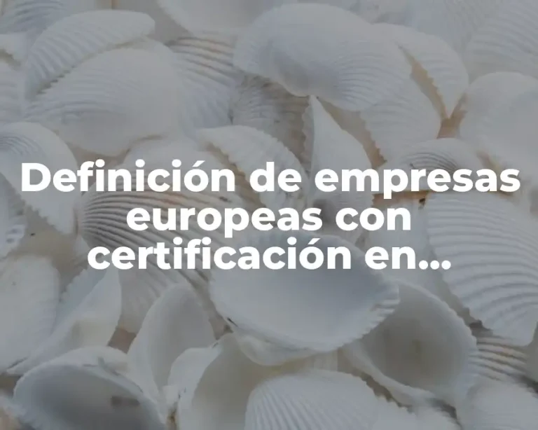 Definición de empresas europeas con certificación en responsabilidad social