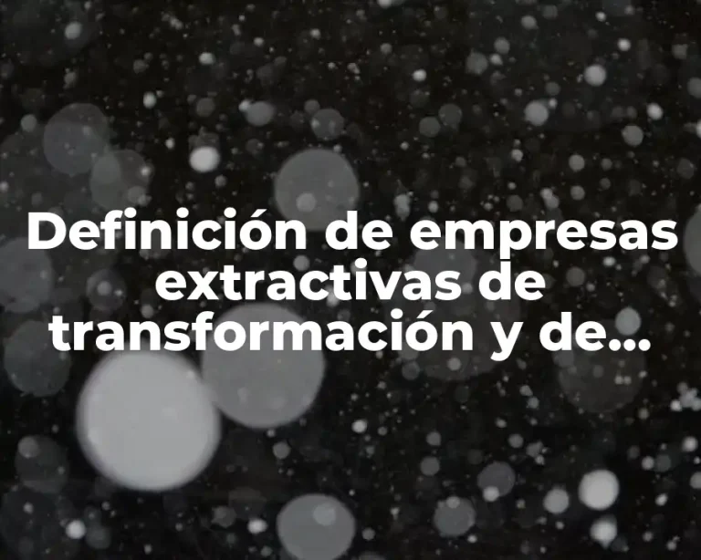 Definición de empresas extractivas de transformación y de servicios