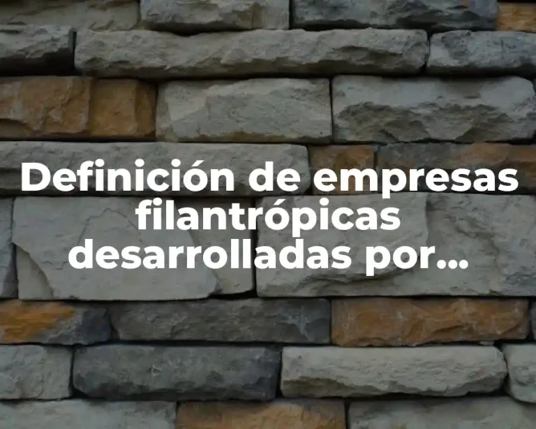Definición de empresas filantrópicas desarrolladas por jóvenes emprendedores