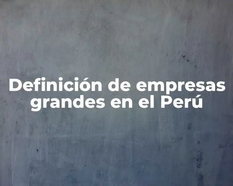 Definición de empresas grandes en el Perú