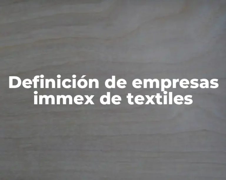 Definición de empresas immex de textiles