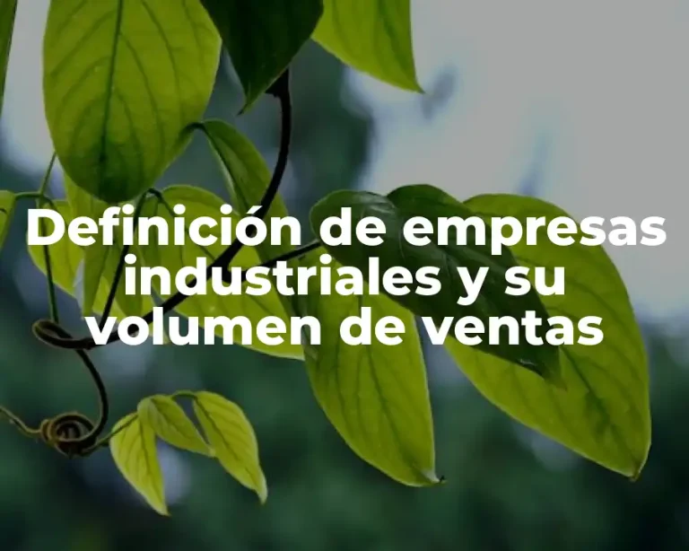 Definición de empresas industriales y su volumen de ventas