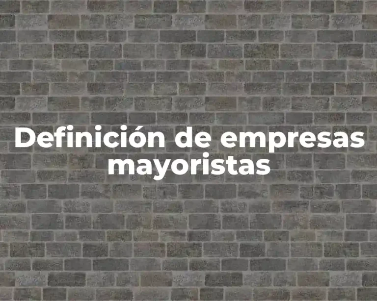 Definición de empresas mayoristas