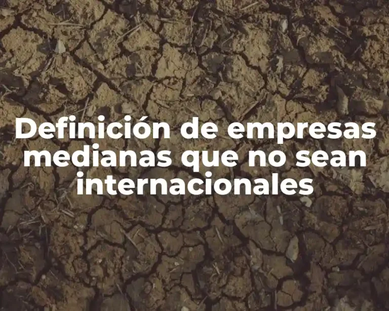 Definición de empresas medianas que no sean internacionales
