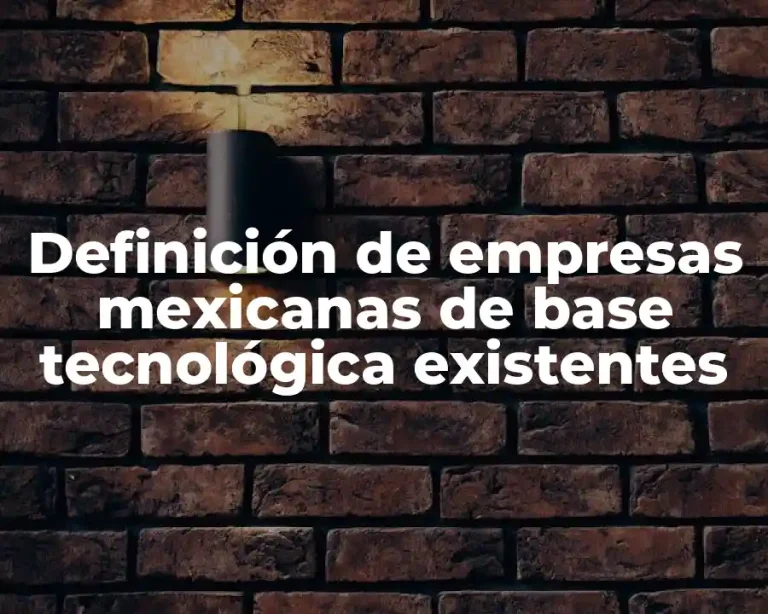 Definición de empresas mexicanas de base tecnológica existentes