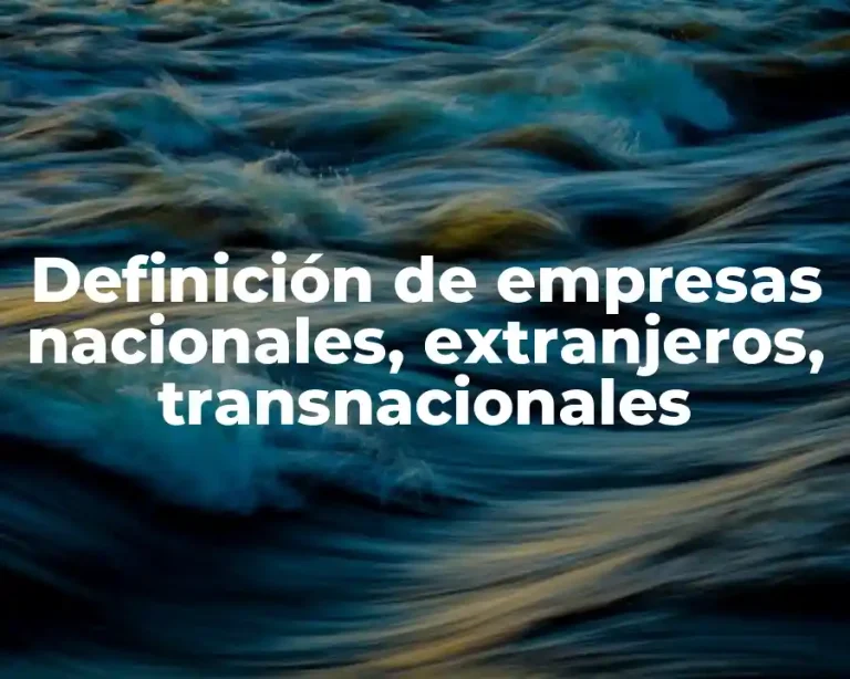 Definición de empresas nacionales, extranjeros, transnacionales