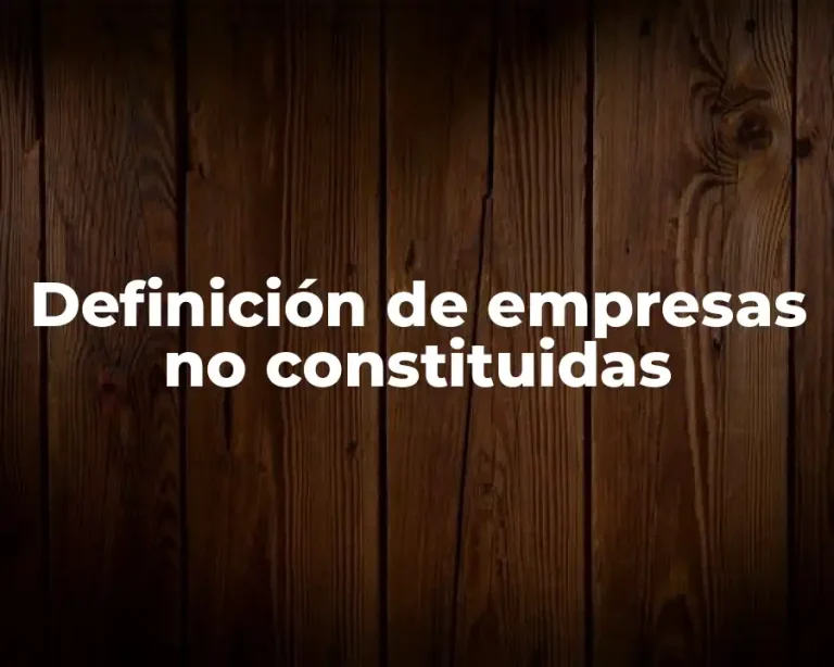 Definición de empresas no constituidas