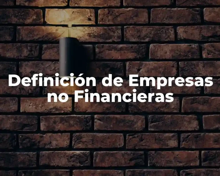 Definición de Empresas no Financieras