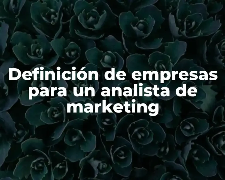 Definición de empresas para un analista de marketing