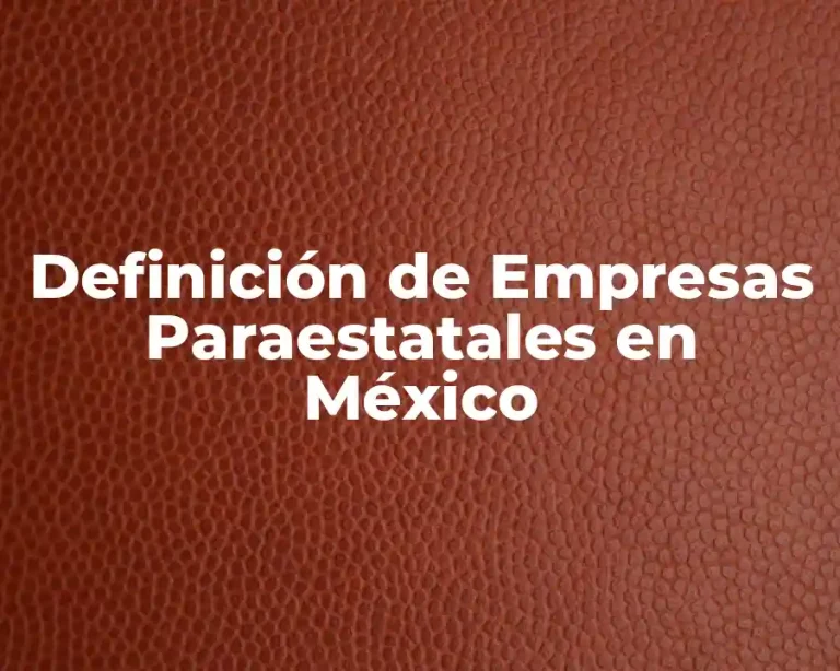 Definición de Empresas Paraestatales en México
