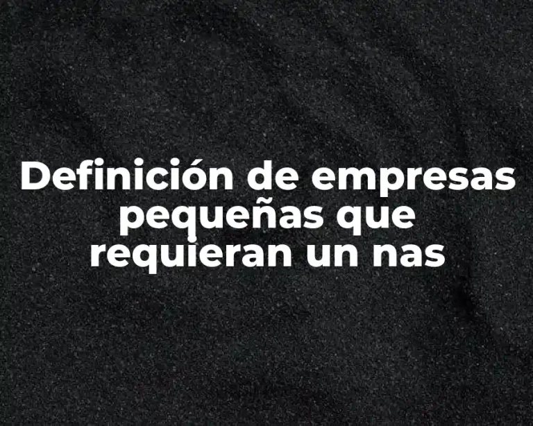 Definición de empresas pequeñas que requieran un nas