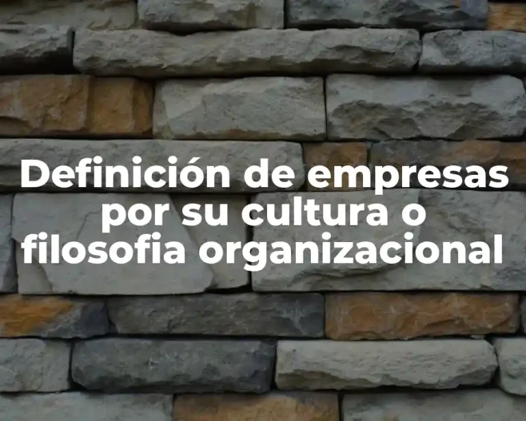 Definición de empresas por su cultura o filosofia organizacional