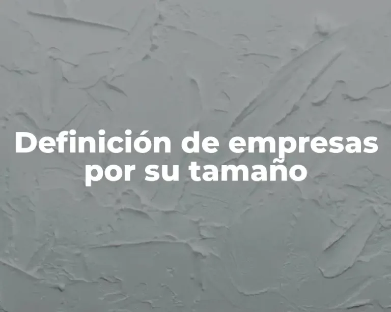 Definición de empresas por su tamaño