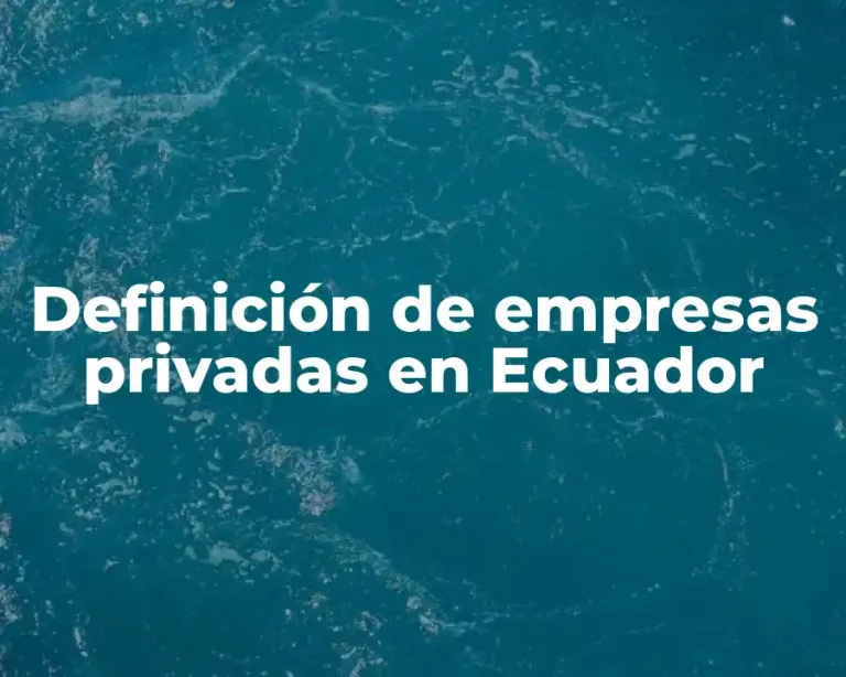 Definición de empresas privadas en Ecuador